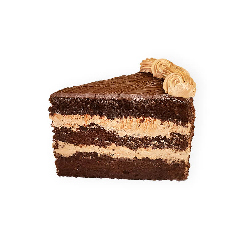 klasyczny tort praga, kawałek