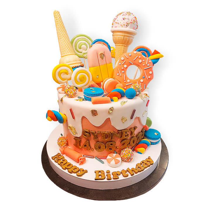 tort kolorowy fajerwerk