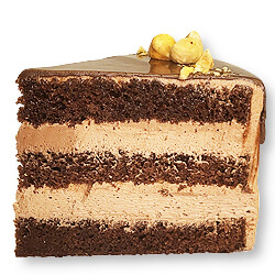 Truflowy: czekoladowe biszkopty, czekoladowy krem ganache, orzechy laskowe